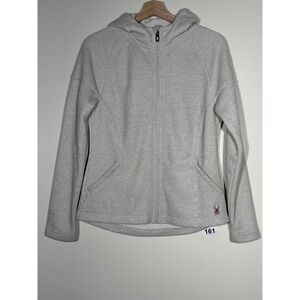 Spyder Women's Full Zip Hoodie Knit Beige Sweater Jacket Size M